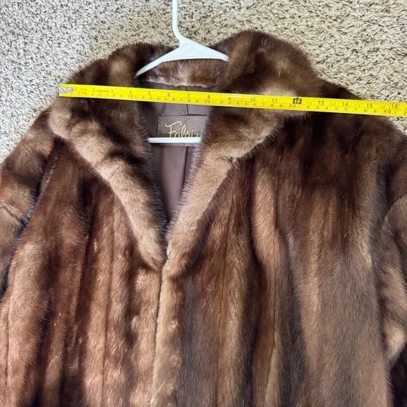 Vintage Fabrizio Classic MINK fur Jacket Brown Medium Coat - Picture 9 of 12